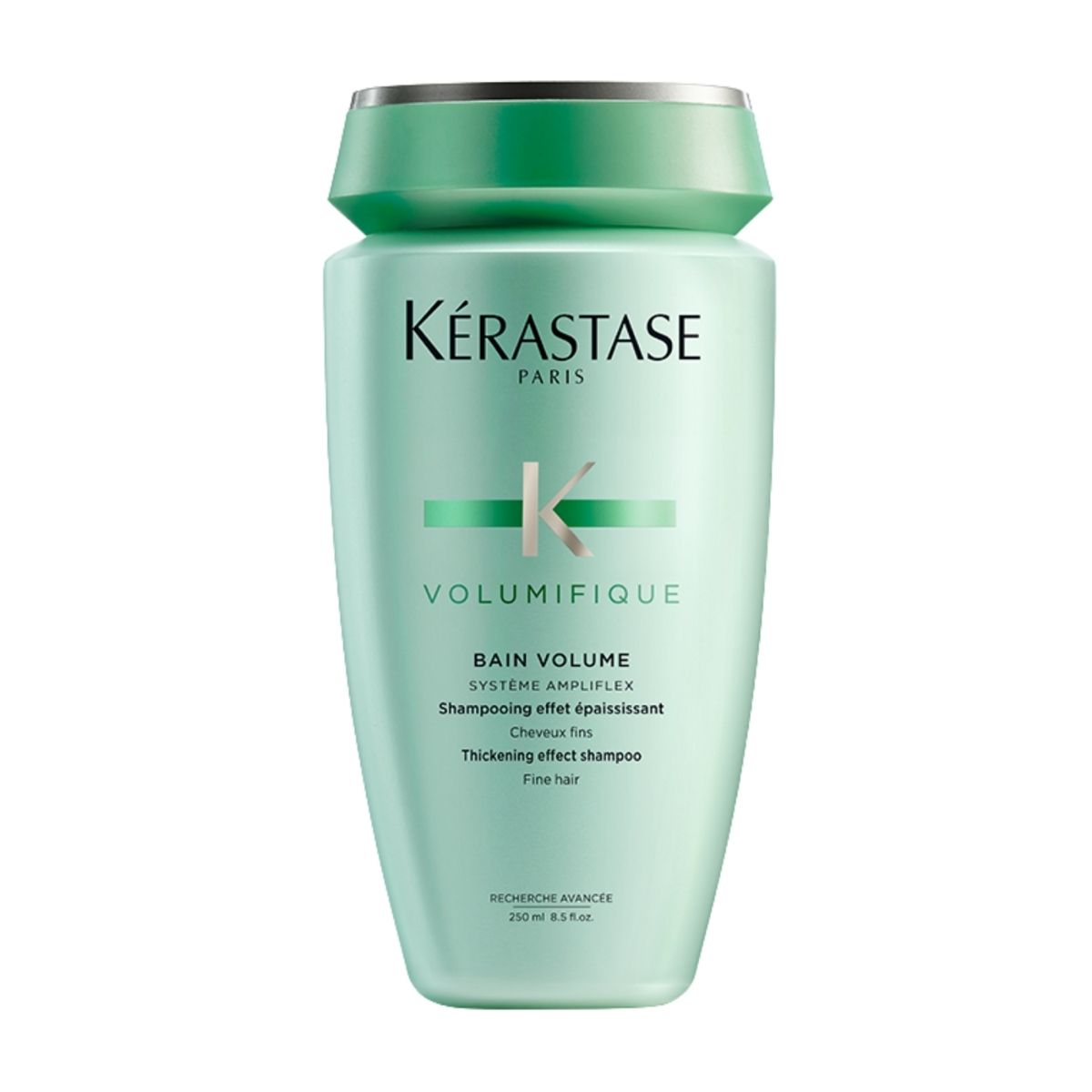 Kérastase Volumifique shampoo bottle — lightweight body-boosting formula for fine, flat hair.