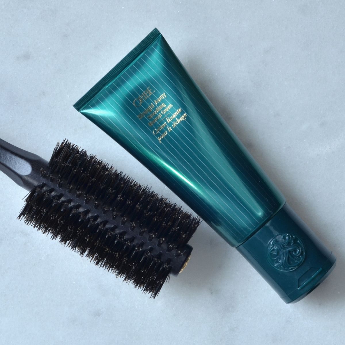 Oribe Straight Away Cream – Professional Hair Styling Cream with Blowout Brush