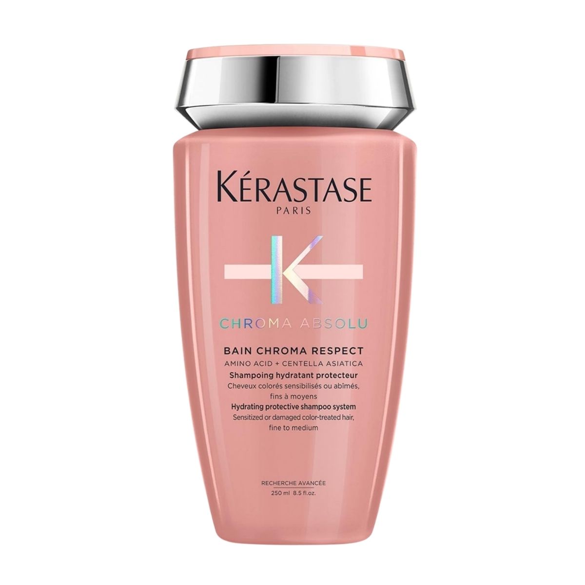 Kérastase Chroma Absolu shampoo bottle — protects and nourishes color-treated hair while enhancing shine and color vibrancy.