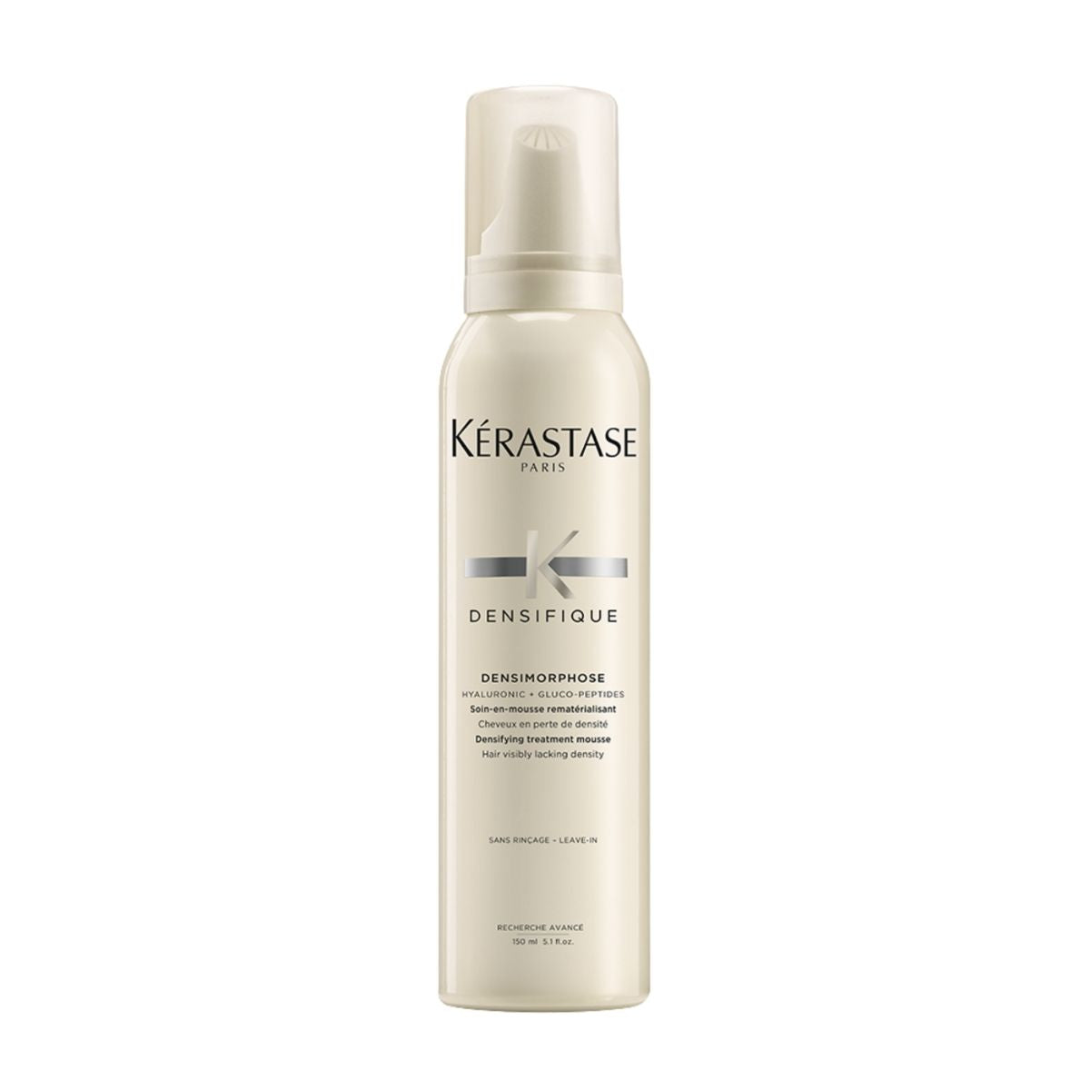 Kérastase Densifique hair thickening foam — lightweight volumizing treatment that adds density and fullness to hair.