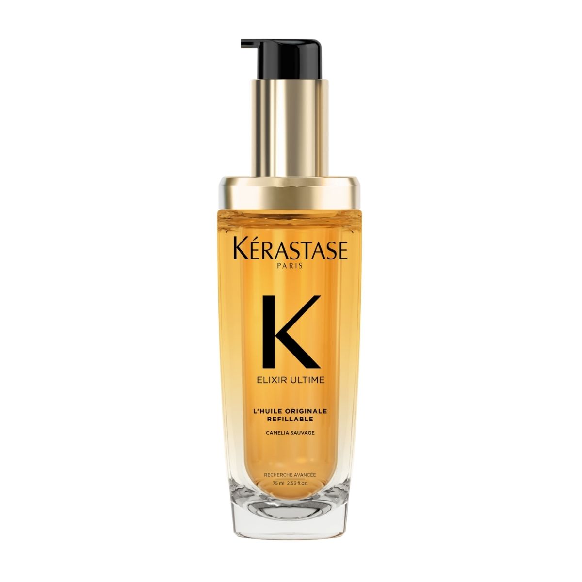 Kérastase Elixir Ultime oil bottle — nourishes, adds shine, and smooths hair for frizz-free, healthy-looking strands.