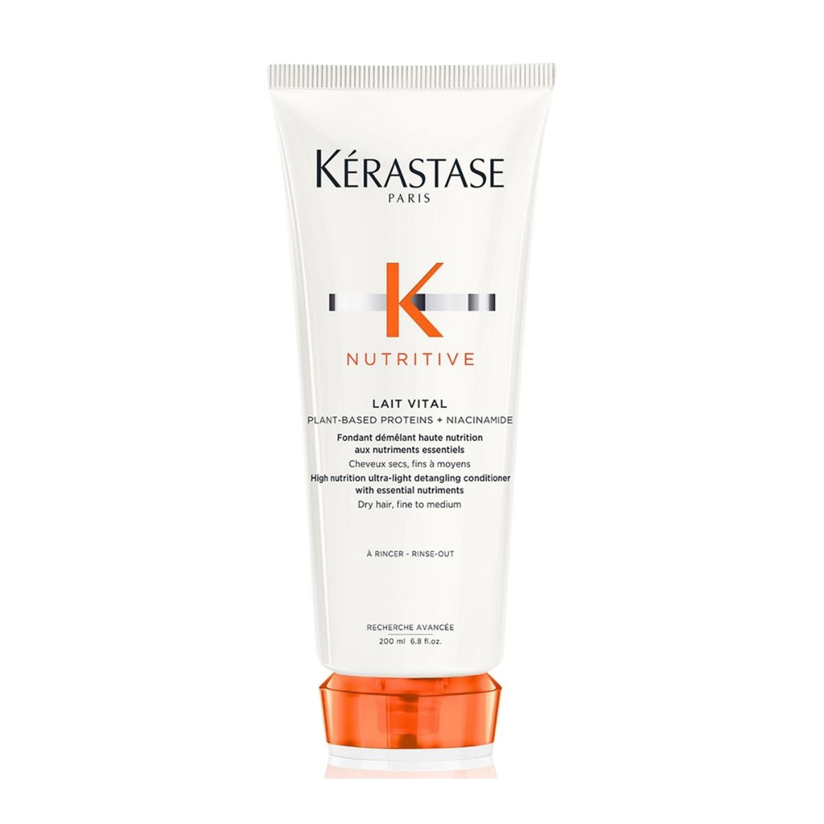 Kérastase Nutritive Lait Vital conditioner — lightweight nourishing formula that softens and detangles dry hair without weighing it down.