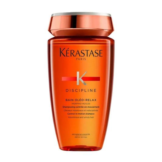 Kérastase Oleo-Relax shampoo from the Discipline line — smooths and controls frizz while leaving hair soft and manageable.