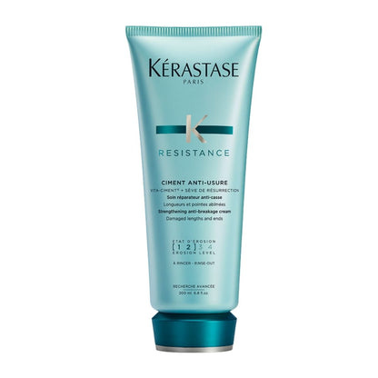 Kérastase Résistance Ciment Anti-Usure conditioner — strengthens weakened hair, reduces breakage, and improves resilience.