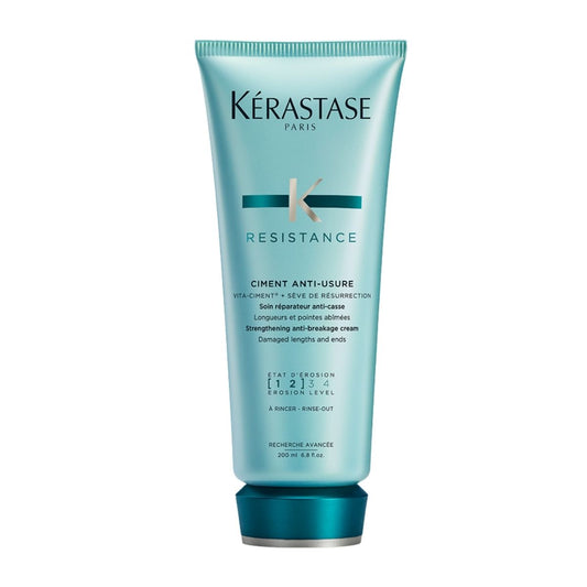 Kérastase Résistance Ciment Anti-Usure conditioner — strengthens weakened hair, reduces breakage, and improves resilience.