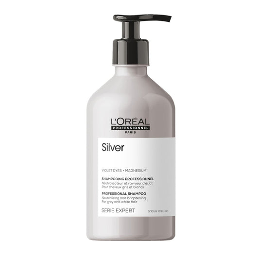 L'Oréal Silver Shampoo – Professional Haircare for Blonde and Silver Hair, Neutralizes Brassiness