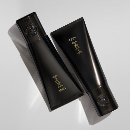 Oribe Creme for Style – Luxury Hair Styling Cream Duo for Smooth, Shiny Hair, Angled View