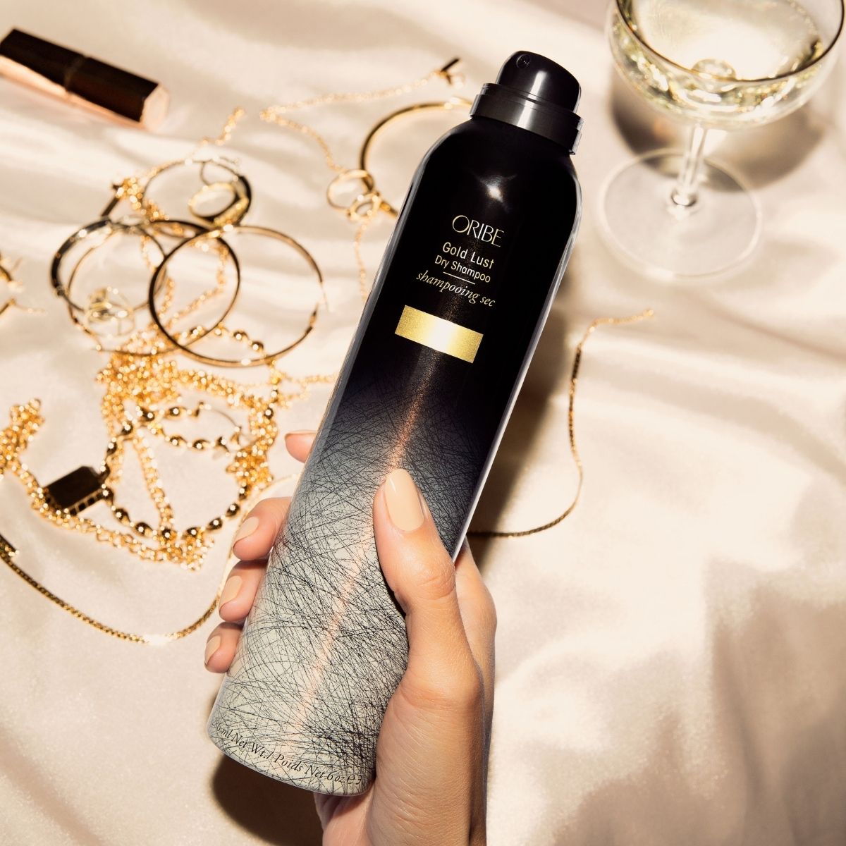 Oribe Gold Lust Dry Shampoo – Premium Haircare for Voluminous Hair, Styled Lifestyle Image