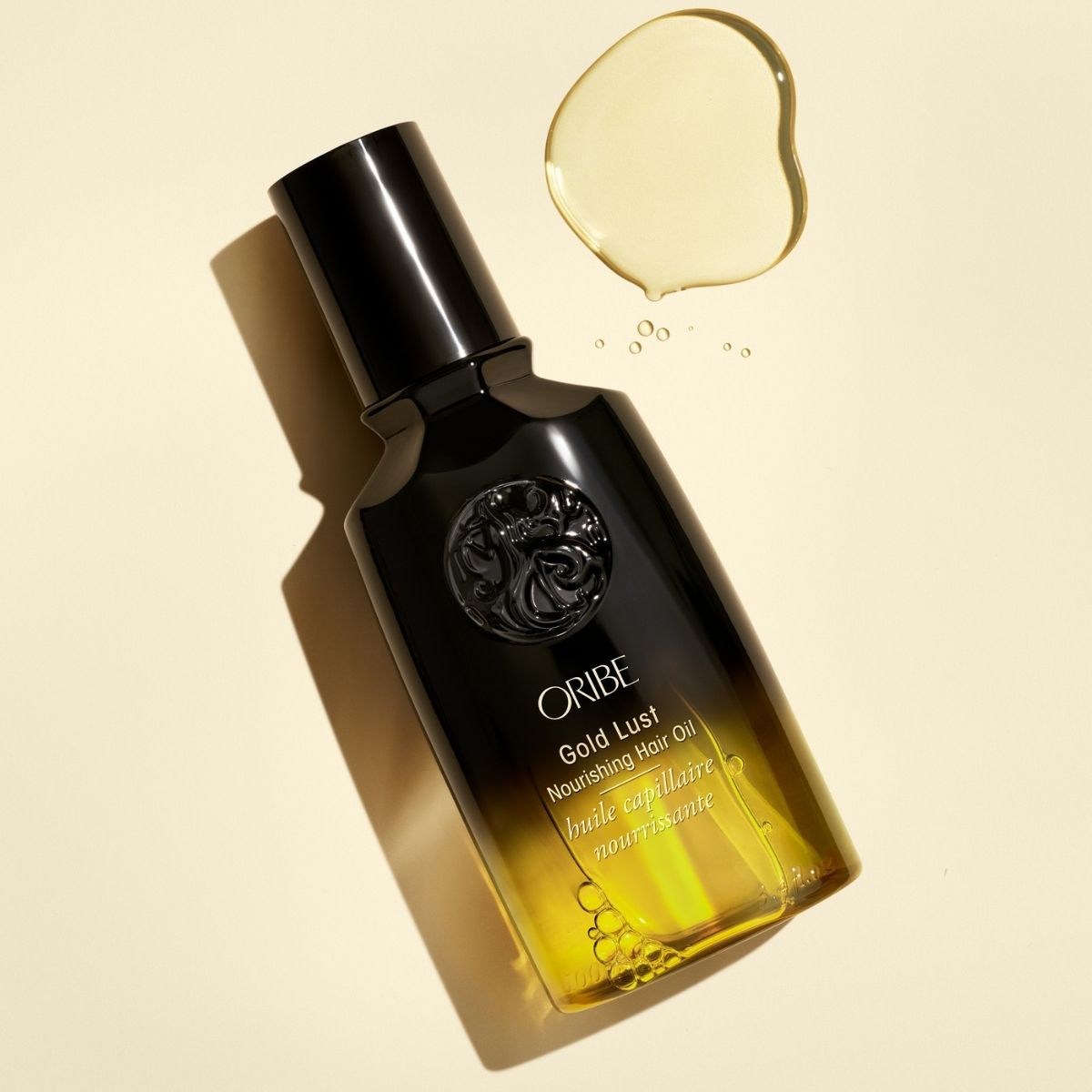 Oribe Gold Lust Hair Oil – Texture Close-Up of Luxury Hair Treatment for Soft, Shiny Hair