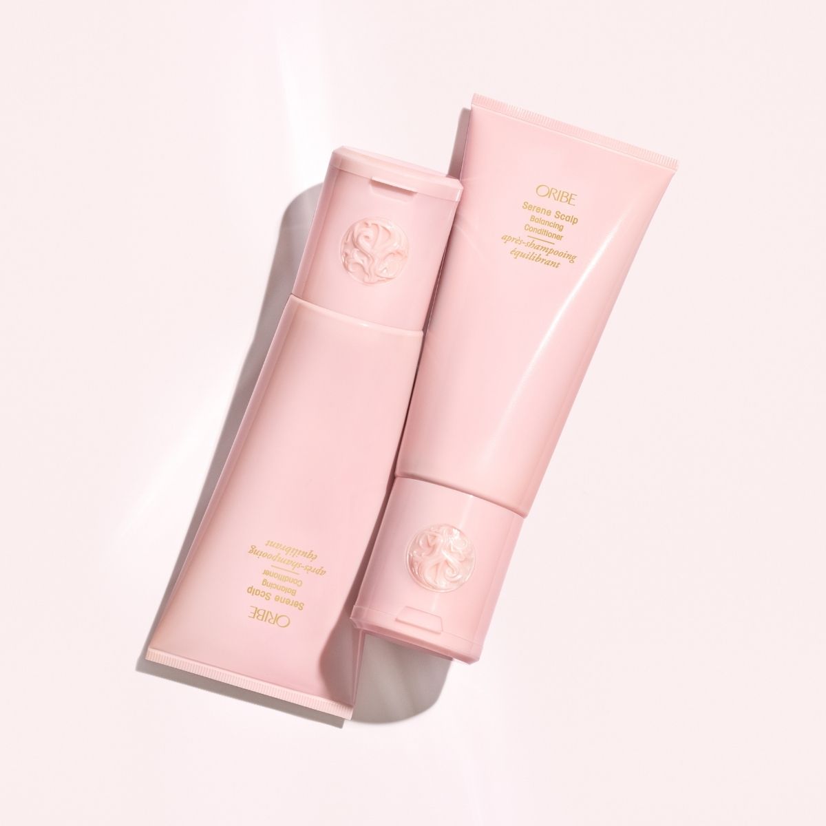 Oribe Serene Scalp Conditioner – Luxury Haircare for Smooth, Hydrated Hair, Angled Duo Display