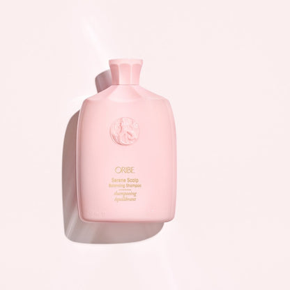 Oribe Serene Scalp Shampoo – Professional Haircare for Healthy Scalp, Pink Background Display
