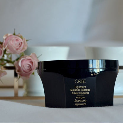Oribe Signature Moisture Masque – Luxury Haircare for Deep Hydration, Styled with Flowers